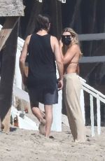 SOFIA RICHIE and Scott Disick Riding a Motorbike on the Beach in Malibu 04/23/2020
