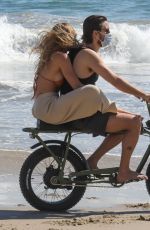 SOFIA RICHIE and Scott Disick Riding a Motorbike on the Beach in Malibu 04/23/2020