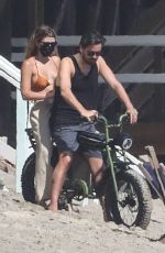 SOFIA RICHIE and Scott Disick Riding a Motorbike on the Beach in Malibu 04/23/2020