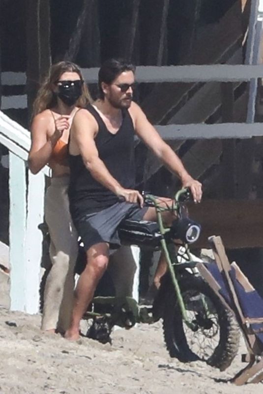 SOFIA RICHIE and Scott Disick Riding a Motorbike on the Beach in Malibu 04/23/2020