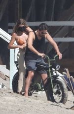 SOFIA RICHIE and Scott Disick Riding a Motorbike on the Beach in Malibu 04/23/2020