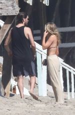 SOFIA RICHIE and Scott Disick Riding a Motorbike on the Beach in Malibu 04/23/2020