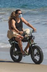 SOFIA RICHIE and Scott Disick Riding a Motorbike on the Beach in Malibu 04/23/2020