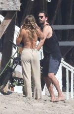 SOFIA RICHIE and Scott Disick Riding a Motorbike on the Beach in Malibu 04/23/2020