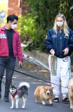 SOPHIE TURNER and Joe Jonas Wearing Masks Out with Their Dogs in Los Angeles 04/17/2020