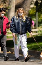 SOPHIE TURNER and Joe Jonas Wearing Masks Out with Their Dogs in Los Angeles 04/17/2020