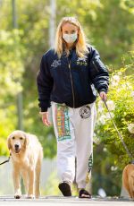 SOPHIE TURNER and Joe Jonas Wearing Masks Out with Their Dogs in Los Angeles 04/17/2020