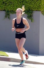 SYDNEY SWEENEY Out Jogging in Los Angeles 04/16/2020