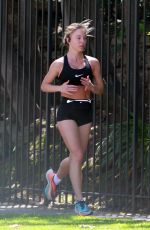 SYDNEY SWEENEY Out Jogging in Los Angeles 04/16/2020