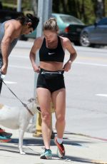 SYDNEY SWEENEY Out Jogging in Los Angeles 04/16/2020