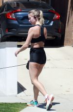 SYDNEY SWEENEY Out Jogging in Los Angeles 04/16/2020