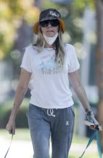 TISH CYRUS Out with Her Dogs in Toluca Lake 04/16/2020