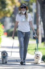 TISH CYRUS Out with Her Dogs in Toluca Lake 04/16/2020