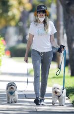 TISH CYRUS Out with Her Dogs in Toluca Lake 04/16/2020