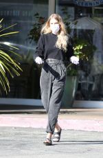 TORI PRAVER Wearing Masks and Gloves at a Post Office in Beverly Hills 03/31/2020