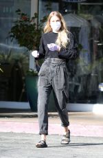 TORI PRAVER Wearing Masks and Gloves at a Post Office in Beverly Hills 03/31/2020
