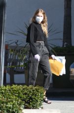 TORI PRAVER Wearing Masks and Gloves at a Post Office in Beverly Hills 03/31/2020