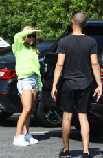 TRACY TUTOR in Denim Shorts Out Shopping in Beverly Hills 04/01/2020