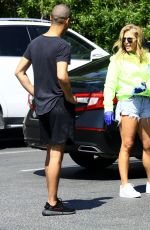 TRACY TUTOR in Denim Shorts Out Shopping in Beverly Hills 04/01/2020