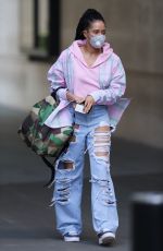 YASMIN EVANS in Ripped Denim Leaves BBC Studios in London 04/22/2020