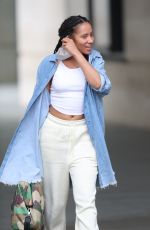 YASMIN EVANS Leaves BBC Studios in London 04/27/2020