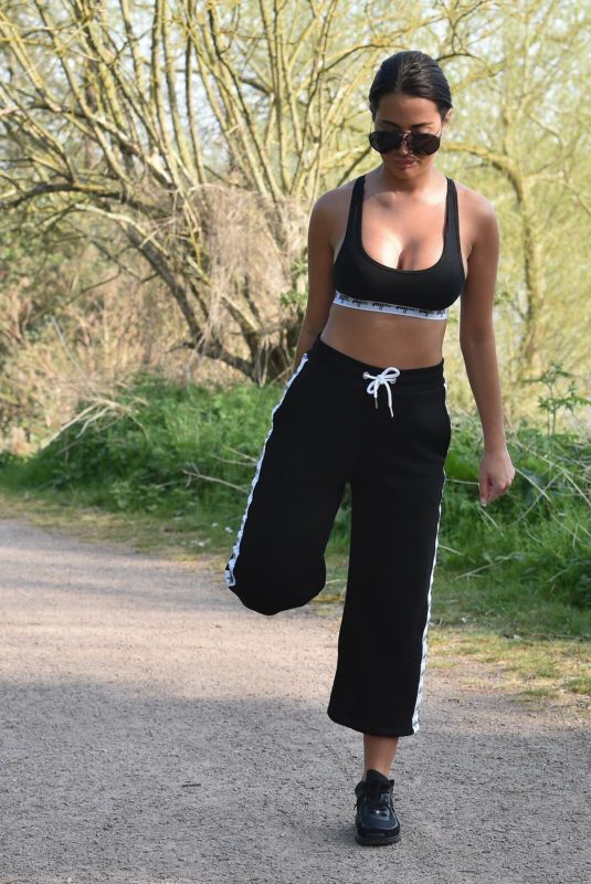 YAZMIN OUKHELLOU Workout at a Park in Essex 04/12/2020