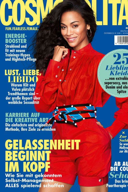 ZOE SALDANA in Cosmopolitan Magazine, Germany May 2020