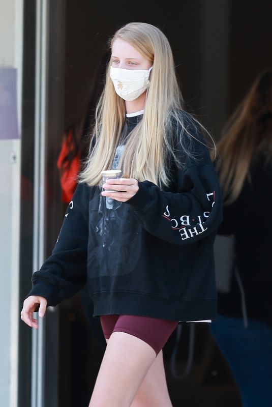 ABBY CHAMPION Wearing Gucci Mask Out for Coffee in Los Angeles 05/10/2020