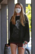 ABBY CHAMPION Wearing Gucci Mask Out for Coffee in Los Angeles 05/10/2020