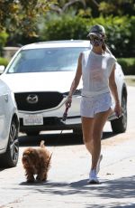 ALESSANDRA AMBROSIO in SHorts Out with Her Dog in Brentwood 05/14/2020
