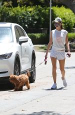 ALESSANDRA AMBROSIO in SHorts Out with Her Dog in Brentwood 05/14/2020
