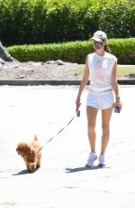 ALESSANDRA AMBROSIO in SHorts Out with Her Dog in Brentwood 05/14/2020