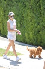 ALESSANDRA AMBROSIO in SHorts Out with Her Dog in Brentwood 05/14/2020