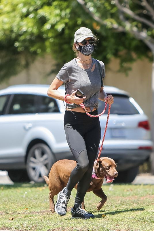 ALESSANDRA AMBROSIO Out Jogging with Her Dog in Los Angeles 05/19/2020