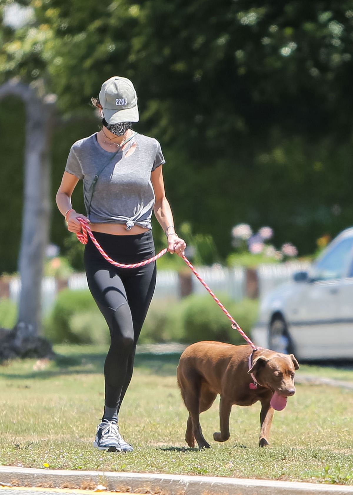 ALESSANDRA AMBROSIO Out Jogging with Her Dog in Los Angeles 05/19/2020 ...