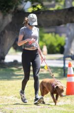 ALESSANDRA AMBROSIO Out Jogging with Her Dog in Los Angeles 05/19/2020