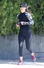 ALI LARTER in Leggings Out Jogging in Pacific Palisades 05/07/2020