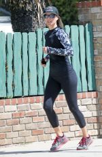 ALI LARTER in Leggings Out Jogging in Pacific Palisades 05/07/2020