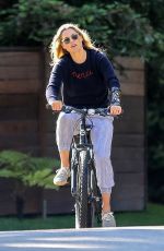 ALI LARTER Out Riding a Bike in Pacific Palisades 05/12/2020
