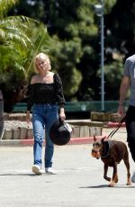 AMBER VALLETTA and Teddy Charles Out with Their Dogs in Los Angeles 05/25/2020