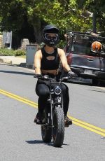 AMELIA HAMLIN Riding Her Electronic Bike Out in Beverly Hills 05/23/2020