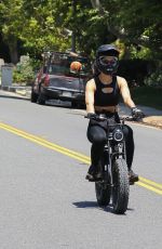 AMELIA HAMLIN Riding Her Electronic Bike Out in Beverly Hills 05/23/2020