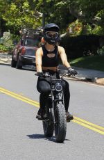 AMELIA HAMLIN Riding Her Electronic Bike Out in Beverly Hills 05/23/2020