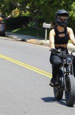 AMELIA HAMLIN Riding Her Electronic Bike Out in Beverly Hills 05/23/2020