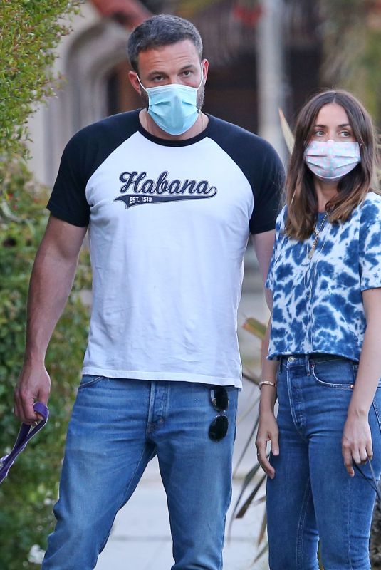 ANA DE ARMAS and Ben Affleck Out with Their Dog in Los Angeles 05/06/2020