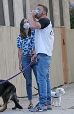 ANA DE ARMAS and Ben Affleck Out with Their Dog in Los Angeles 05/06/2020