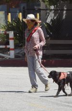 ANDIE MACDOWELL Out with Her Dog in Los Angeles 05/15/2020
