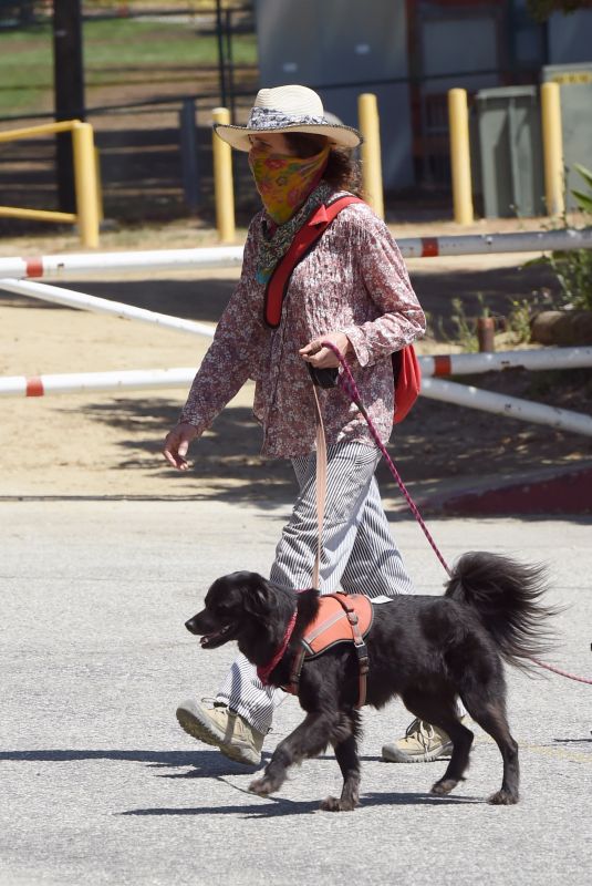 ANDIE MACDOWELL Out with Her Dog in Los Angeles 05/15/2020