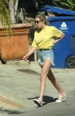 ASHLEY BENSON in Denim Shorts Out in Los Angeles 05/15/2020