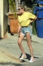 ASHLEY BENSON in Denim Shorts Out in Los Angeles 05/15/2020